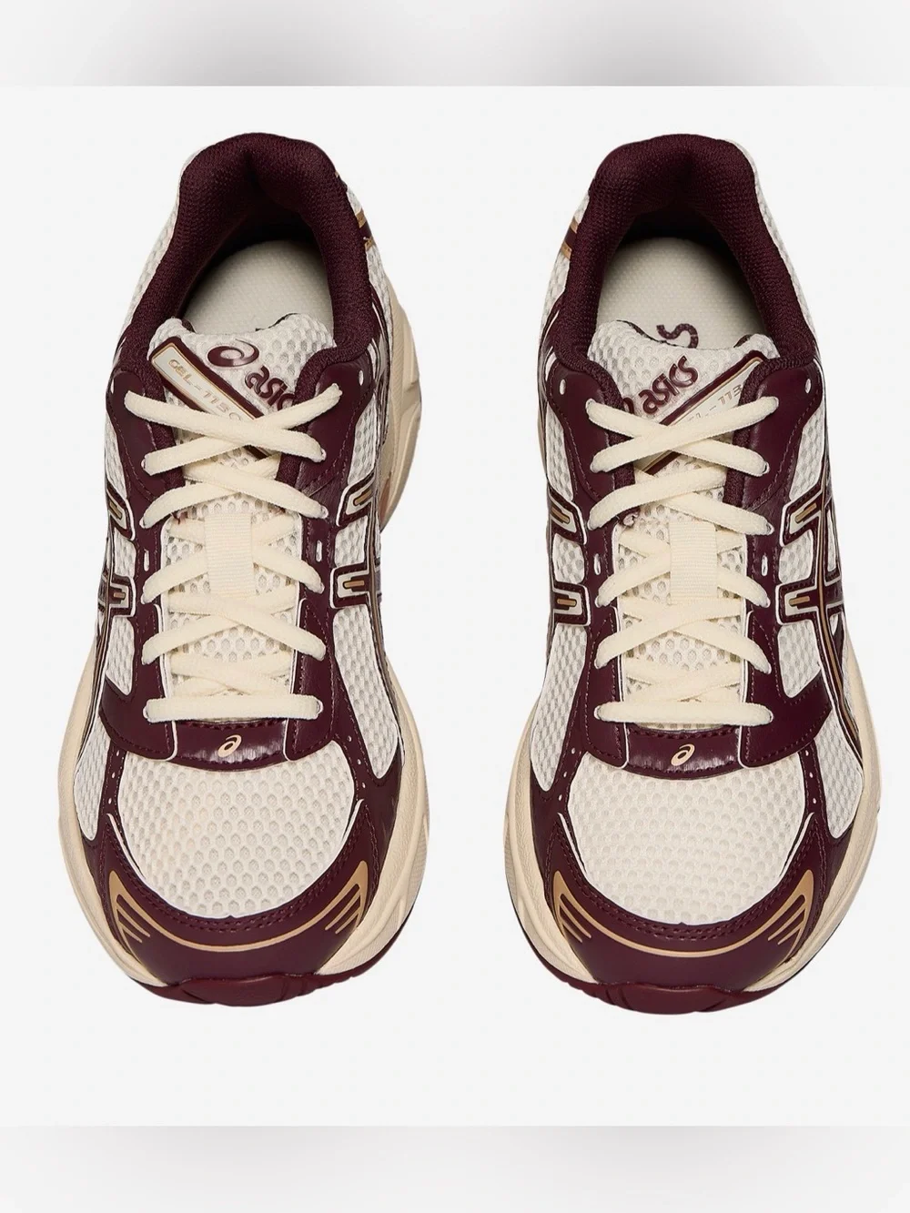 ASICS Women's Cream and Burgundy Athletic Running Shoes